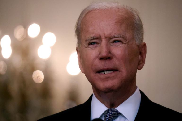 U.S. President Joe Biden delivers remarks from the East Room of the White House in Washington, U.S. May 17, 2021. REUTERS/Leah Millis