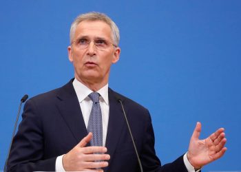 epa09826674 NATO Secretary General Jens Stoltenberg speaks during a pre-ministerial press conference at the Alliance headquarters in Brussels, Belgium, 15 March 2022. Meetings of the North Atlantic Council (NAC) at the level of Defence Ministers will be held at the NATO Headquarters on 16 march 2022.  EPA-EFE/STEPHANIE LECOCQ