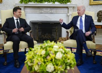 President Joe Biden meets with Ukrainian President Volodymyr Zelenskyy in the Oval Office of the White House, Wednesday, Sept. 1, 2021, in Washington. (AP Photo/Evan Vucci)