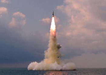 This picture taken on October 19, 2021 and released from North Korea's official Korean Central News Agency (KCNA) on October 20, 2021 shows test fire of a new type submarine-launched ballistic missile in an undisclosed location in North Korea. (Photo by various sources / AFP) / South Korea OUT / ---EDITORS NOTE--- RESTRICTED TO EDITORIAL USE - MANDATORY CREDIT "AFP PHOTO/KCNA VIA KNS" - NO MARKETING NO ADVERTISING CAMPAIGNS - DISTRIBUTED AS A SERVICE TO CLIENTS / THIS PICTURE WAS MADE AVAILABLE BY A THIRD PARTY. AFP CAN NOT INDEPENDENTLY VERIFY THE AUTHENTICITY, LOCATION, DATE AND CONTENT OF THIS IMAGE --- /  (Photo by STR/AFP via Getty Images)