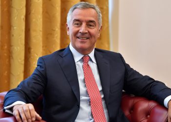 epa07888337 Montenegro President Milo Djukanovic smiles during a meeting with his North Macedonia's counterpart in Skopje, North Macedonia, 02 October 2019. Djukanovic is on a two-day official visit to North Macedonia.  EPA-EFE/GEORGI LICOVSKI