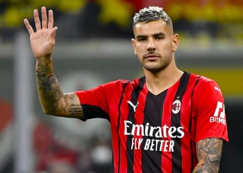 Theo Hernandez of AC Milan reacts during the Serie A 2021/2022 football match between AC Milan and Cagliari Calcio at Giuseppe Meazza stadium in Milano Italy, August 29th, 2021. Photo Andrea Staccioli / Insidefoto andreaxstaccioli