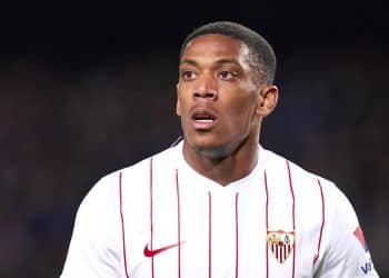 BARCELONA, SPAIN - APRIL 03: Anthony Martial of Sevilla FC looks on during the LaLiga Santander match between FC Barcelona and Sevilla FC at Camp Nou on April 03, 2022 in Barcelona, Spain. (Photo by Pedro Salado/Quality Sport Images/Getty Images)