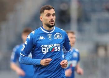 EMPOLI, ITALY - JANUARY 09: Nedim Bajrami of Empoli FC in action during the Serie A match between Empoli FC v US Sassuolo at Stadio Carlo Castellani on January 9, 2022 in Empoli, Italy.  (Photo by Gabriele Maltinti/Getty Images)