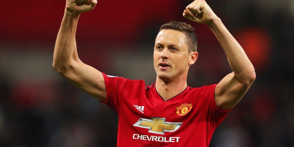 LONDON, ENGLAND - JANUARY 13:  Nemanja Matic of Manchester United celebrates victory after the Premier League match between Tottenham Hotspur and Manchester United at Wembley Stadium on January 13, 2019 in London, United Kingdom.  (Photo by Catherine Ivill/Getty Images)