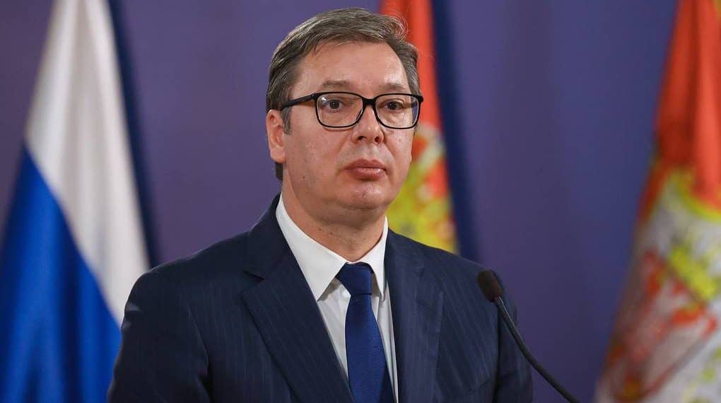 BELGRADE, SERBIA  OCTOBER 10, 2021: Serbia's President Aleksandar Vucic gives a joint news conference with Russia's Foreign Minister Sergei Lavrov following their talks. Russian Foreign Ministry/TASS

Ñåðáèÿ. Áåëãðàä. Ïðåçèäåíò Ñåðáèè Àëåêñàíäð Âó÷è÷ âî âðåìÿ ñîâìåñòíîé ïðåññ-êîíôåðåíöèè ïî èòîãàì âñòðå÷è ñ ìèíèñòðîì èíîñòðàííûõ äåë Ðîññèè Ñåðãååì Ëàâðîâûì. Ïðåññ-ñëóæáà ÌÈÄ ÐÔ/ÒÀÑÑ