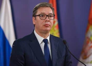 BELGRADE, SERBIA  OCTOBER 10, 2021: Serbia's President Aleksandar Vucic gives a joint news conference with Russia's Foreign Minister Sergei Lavrov following their talks. Russian Foreign Ministry/TASS

Ñåðáèÿ. Áåëãðàä. Ïðåçèäåíò Ñåðáèè Àëåêñàíäàð Âó÷è÷ âî âðåìÿ ñîâìåñòíîé ïðåññ-êîíôåðåíöèè ïî èòîãàì âñòðå÷è ñ ìèíèñòðîì èíîñòðàííûõ äåë Ðîññèè Ñåðãååì Ëàâðîâûì. Ïðåññ-ñëóæáà ÌÈÄ ÐÔ/ÒÀÑÑ