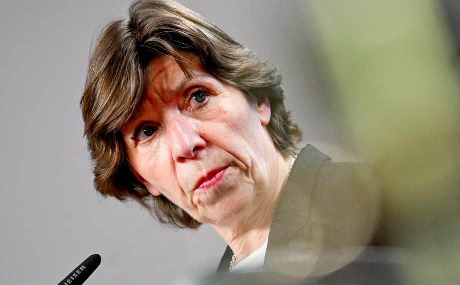 epa09972246 French Foreign Affairs Minister Catherine Colonna looks on as she attends a press statement with Germany's Foreign Minister Annalena Baerbock (unseen) at the German Foreign Ministry in Berlin, Germany, 24 May 2022.  EPA-EFE/FILIP SINGER / POOL