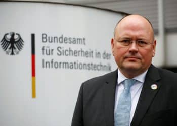 Arne Schoenbohm, president of Germany's BSI, national cyber defence body poses for a picture in front of the BSI's headquarters in Bonn, Germany, January 4, 2019, after personal data and documents of German politicians and public figures have been published online. REUTERS/Wolfgang Rattay