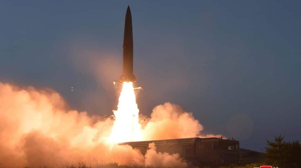 A view of North Korea's missile launch on Thursday, in this undated picture released by North Korea's Central News Agency (KCNA) on July 26, 2019.  KCNA/via REUTERS ATTENTION EDITORS - THIS IMAGE WAS PROVIDED BY A THIRD PARTY. REUTERS IS UNABLE TO INDEPENDENTLY VERIFY THIS IMAGE. NO THIRD PARTY SALES. SOUTH KOREA OUT. - RC11F9476810