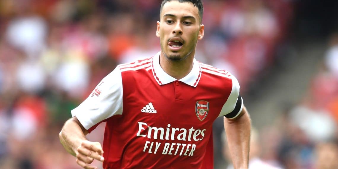 LONDON, ENGLAND - JULY 30: Gabriel Martinelli of Arsenal during the Emirates Cup match between Arsenal and Seville at Emirates Stadium on July 30, 2022 in London, England. (Photo by Stuart MacFarlane/Arsenal FC via Getty Images)