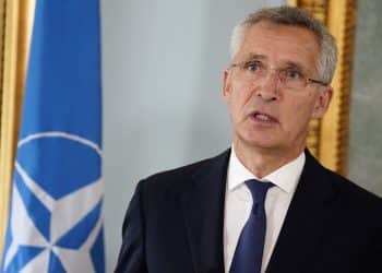 NATO Secretary General Jens Stoltenberg speaks at a news conference at Kastellet in Kommandantgaarden, Copenhagen, Denmark May 19, 2022. Martin Sylvest/Ritzau Scanpix/via REUTERS