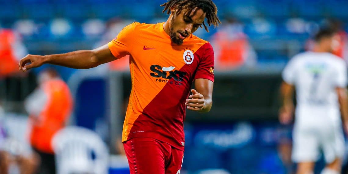 ISTANBUL, TURKEY - AUGUST 29: Sacha Boey of Galatasaray during the Super Lig match between Kasimpasa and Galatasaray at Recep Tayyip Erdogan Stadium on August 29, 2021 in Istanbul, Turkey (Photo by /BSR Agency/Getty Images)