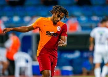 ISTANBUL, TURKEY - AUGUST 29: Sacha Boey of Galatasaray during the Super Lig match between Kasimpasa and Galatasaray at Recep Tayyip Erdogan Stadium on August 29, 2021 in Istanbul, Turkey (Photo by /BSR Agency/Getty Images)