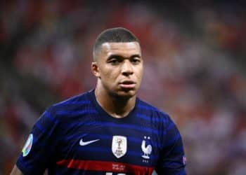 BUCHAREST, ROMANIA - JUNE 28: Kylian Mbappe of France looks on during the UEFA Euro 2020 Championship Round of 16 match between France and Switzerland at National Arena on June 28, 2021 in Bucharest, Romania. (Photo by Daniel Mihailescu - Pool/Getty Images)