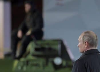 Russian President Vladimir Putin attends an exhibition marking the anniversary of a historical parade in 1941, when Soviet soldiers marched towards the front lines during World War Two, in Red Square in central Moscow, Russia, November 8, 2022. Sputnik/Aleksey Nikolskyi/Kremlin via REUTERS ATTENTION EDITORS - THIS IMAGE WAS PROVIDED BY A THIRD PARTY. THIS PICTURE WAS PROCESSED BY REUTERS TO ENHANCE QUALITY. AN UNPROCESSED VERSION HAS BEEN PROVIDED SEPARATELY. 