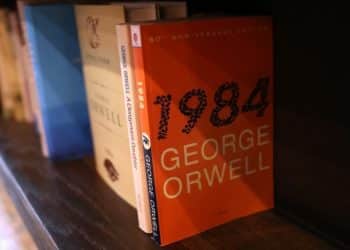 LOS ANGELES, CA - JANUARY 25: A copy of George Orwell's novel '1984' sits on a shelf at The Last Bookstore on January 25, 2017 in Los Angeles, California. George Orwell's 68 year-old dystopian novel '1984' has surged to the top of Amazon.com's best seller list and its publisher Penguin has put in an order for 75,000 reprints.   Justin Sullivan/Getty Images/AFP (Photo by JUSTIN SULLIVAN / GETTY IMAGES NORTH AMERICA / Getty Images via AFP)