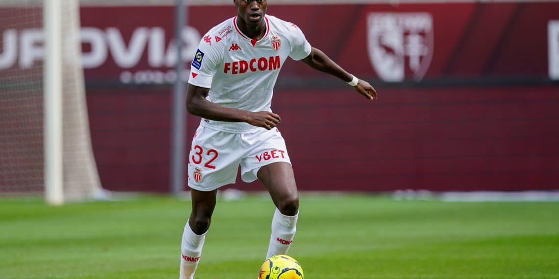 METZ, FRANCE - AUGUST 30: Benoit Badiashile Mukinayi of AS Monaco during the Ligue 1 match between FC Metz and AS Monaco on August 30, 2020 in Metz, France. (Photo by Jeroen Meuwsen/BSR Agency/Getty Images)