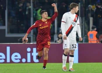 12th January 2023, Stadio Olimpico, Rome, Italy Italy cup football Roma versus Genoa Paulo Dybala of AS Roma celebrating after scoring his goal for 1-0 in the 64th minute PUBLICATIONxNOTxINxUK ActionPlus12467150 AllShotLive