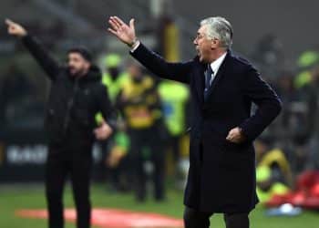 Db Milano 26/01/2019 - campionato di calcio serie A / Milan-Napoli / foto Daniele Buffa/Image nella foto: Carlo Ancelotti-Gennaro Gattuso PUBLICATIONxNOTxINxITA