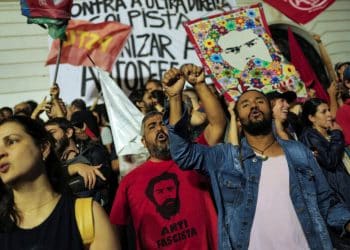 Demonstrators and members of social movements gather in defence of democracy after thousands of supporters of far-right former President Jair Bolsonaro stormed Brazil's Congress, the Supreme Court and the presidential palace, in Rio de Janeiro, Brazil January 9, 2023. REUTERS/Lucas Landau