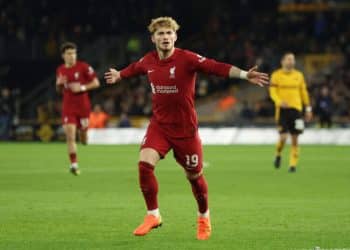 Soccer Football - FA Cup Third Round Replay - Wolverhampton Wanderers v Liverpool - Molineux Stadium, Wolverhampton, Britain - January 17, 2023 Liverpool's Harvey Elliott celebrates scoring their first goal REUTERS/Phil Noble