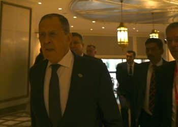 Russian Foreign Minister Sergei Lavrov (L) arrives at a hotel in New Delhi on March 2, 2023. US Secretary of State Antony Blinken met briefly in New Delhi on March 2 with Lavrov, pressing him on Ukraine in the two countries' highest-level one-on-one contact since the war.,Image: 759768012, License: Rights-managed, Restrictions: , Model Release: no, Credit line: Money SHARMA / AFP / Profimedia