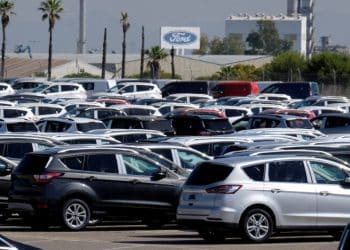 FILE PHOTO: Cars are pictured at the Ford factory in Almussafes near Valencia, Spain June 15, 2018. REUTERS/Heino Kalis/File Photo