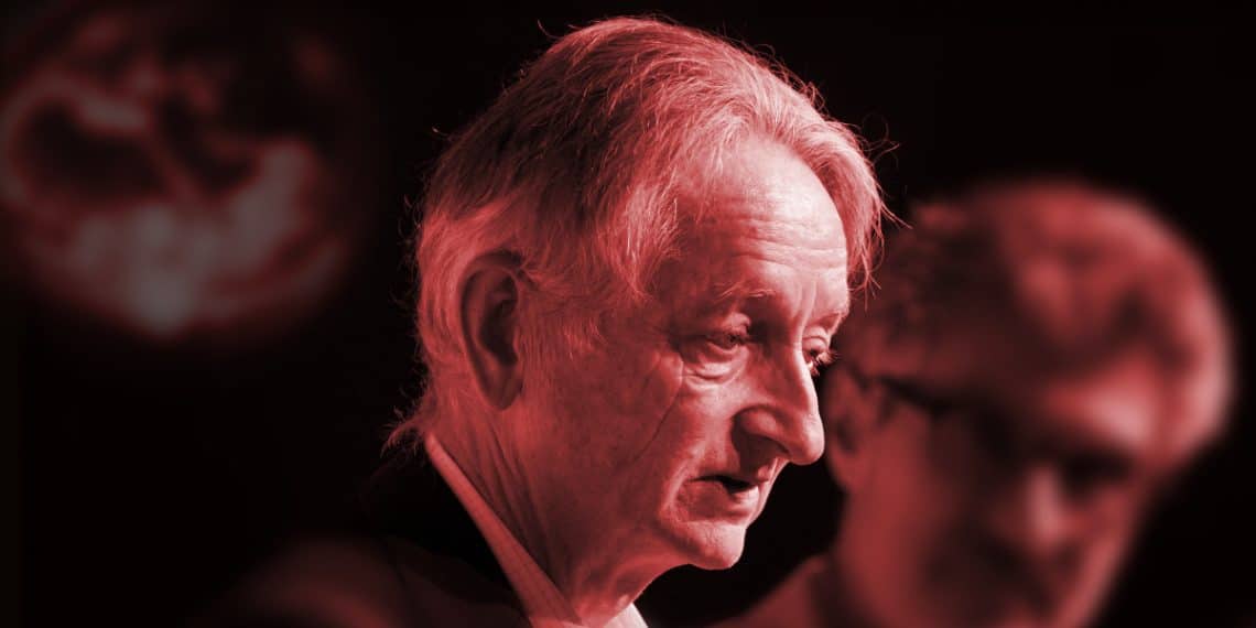 Geoffrey Hinton, chief scientific adviser at the Vector Institute, speaks during The International Economic Forum of the Americas (IEFA) Toronto Global Forum in Toronto, Ontario, Canada, on Thursday, Sept. 5, 2019. The Toronto Global Forum is a non-profit organization fostering dialogue on national and global issues that brings together heads of states, central bank governors, ministers and global economic decision makers. Photographer: Cole Burston/Bloomberg