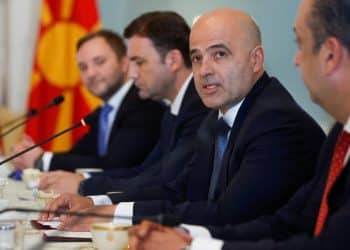 U.S. Secretary of State Antony Blinken (not pictured) meets with North Macedonian Prime Minister Dimitar Kovacevski at the State Department, in Washington, U.S., May 8, 2023. REUTERS/Jonathan Ernst/Pool